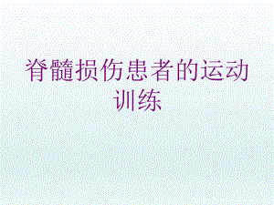 脊髓损伤患者的运.ppt