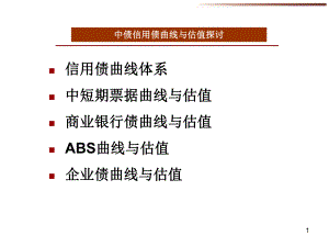 中债信用债曲线与估值探讨.ppt