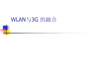 大学课件信息通信专业WLAN与3G的融合PPT.ppt