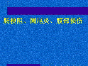 肠梗阻阑尾炎腹部损伤.ppt