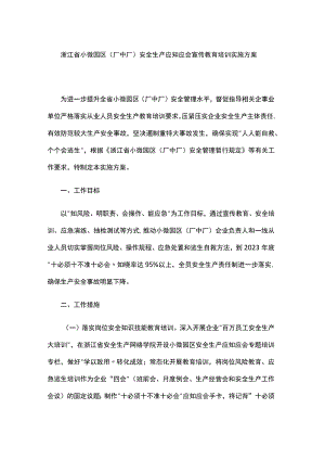 浙江省小微园区（厂中厂）安全生产应知应会宣传教育培训实施方案.docx