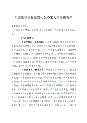 关于创建省级乡村振兴先进县工作推进情况的汇报.docx