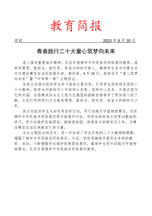 开展童心筑梦向未来简报.docx