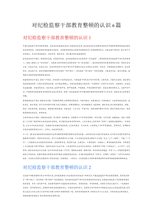 对纪检监察干部教育整顿的认识6篇.docx