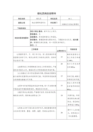 X高校绿化员岗位说明书.docx
