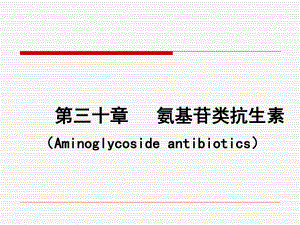 药理学课件第三十章氨基苷类抗生素.ppt