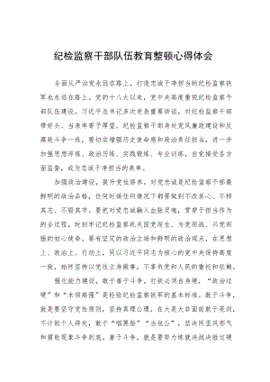 2023纪检干部队伍教育整顿的心得体会(5篇).docx