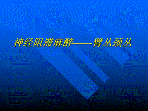 臂丛颈丛神经阻滞麻醉.ppt