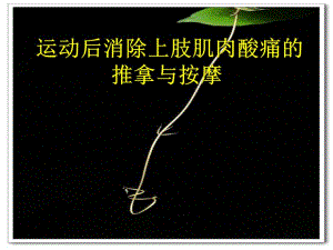 运动后消除上肢肌肉酸痛的推拿与按摩.ppt