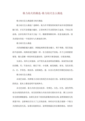 格力幼犬的挑选-格力幼犬怎么挑选.docx