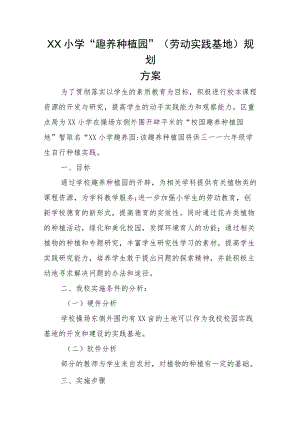 XX小学“趣养种植园”（劳动实践基地）规划方案.docx