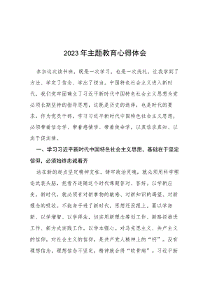 四篇2023年主题教育心得体会发言提纲范文.docx