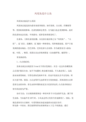 凤尾鱼是什么鱼.docx