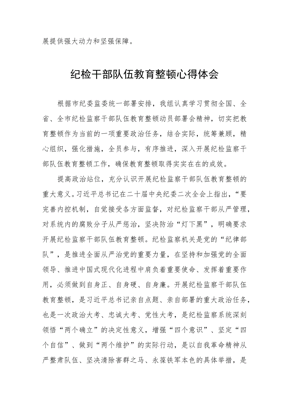2023纪检监察干部队伍教育整顿心得体会(5篇).docx_第3页