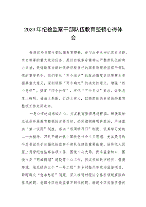 全国纪检监察干部队伍教育整顿心得体会发言材料精品(八篇).docx