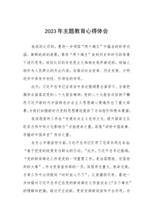 银行宣传部2023年主题教育心得体会两篇.docx