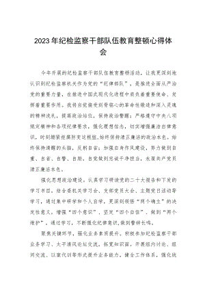 关于纪检干部队伍教育整顿的心得体会发言稿(8篇)).docx