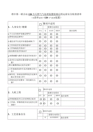 气处理装置检修后投运前安全检查清单（120万）.docx