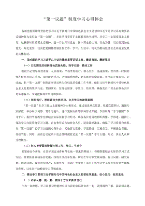 “第一议题”制度学习心得体会.docx