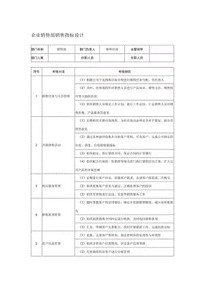 企业销售部销售指标设计.docx