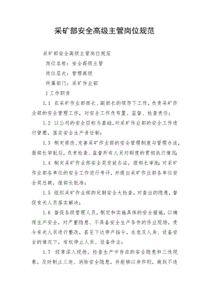 采矿部安全高级主管岗位规范.docx