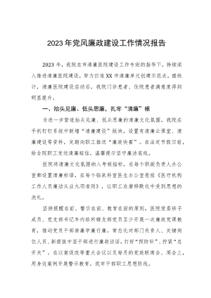 皮肤病医院2023年党风廉政建设工作情况报告(十篇).docx