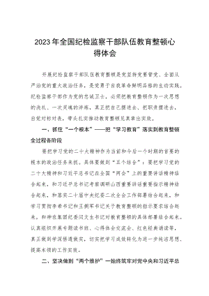 纪检监察干部队伍教育整顿心得体会交流发言稿(10篇).docx