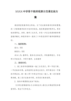 中学骨干教师观摩示范课实施方案.docx