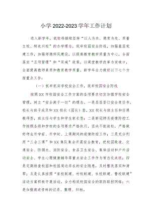 小学2022-2023学年工作计划.docx
