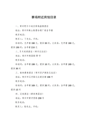 赛场附近宾馆目录.docx