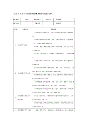 企业市场部市场指标设计KPI绩效量化考核.docx