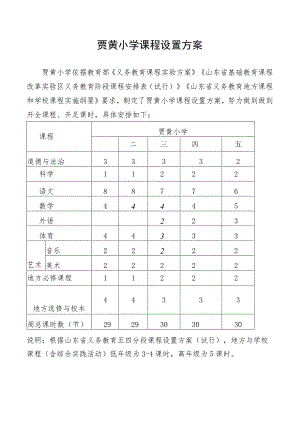 贾黄小学课程设置方案.docx