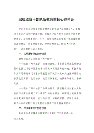 纪检监察干部队伍教育整顿心得体会交流发言(十篇).docx