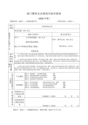 部门整体支出绩效目标申报表.docx