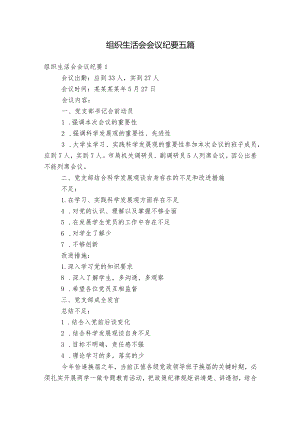 组织生活会会议纪要五篇.docx
