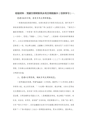 经验材料：党建引领树新风 乡风文明助振兴.docx
