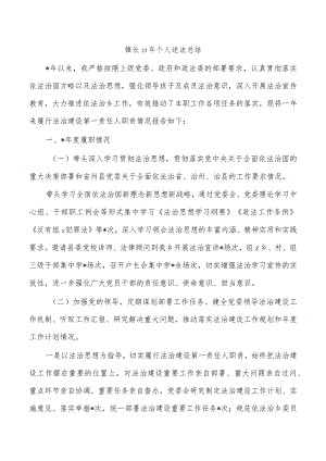 镇长23年个人述法总结.docx