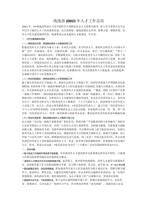 统战部20023年人才工作总结.docx