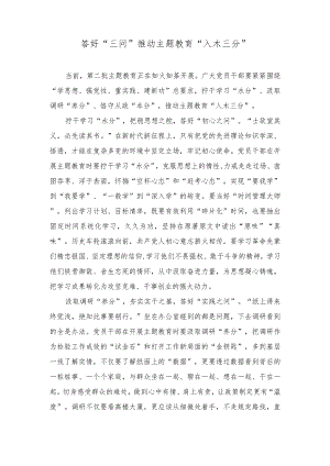 答好“三问”推动主题教育“入木三分”心得体会.docx