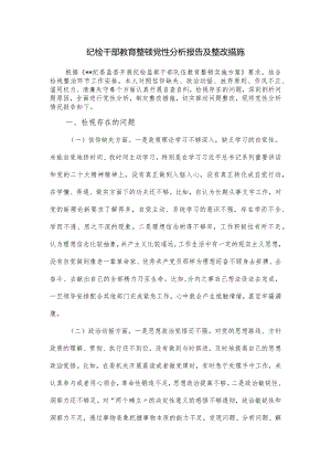 纪检干部教育整顿党性分析报告及整改措施.docx