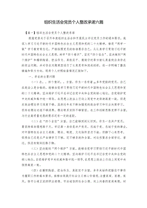 组织生活会党员个人整改承诺六篇.docx