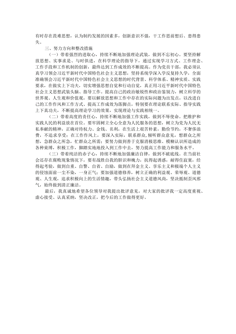镇长巡视反馈意见整改专题民主生活会个人发言提纲.docx_第2页
