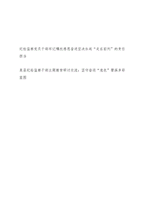 纪检监察党员干部牢记嘱托感恩奋进走在前列专题和学思想、强党性、重实践、建新功主题研讨交流发言.docx