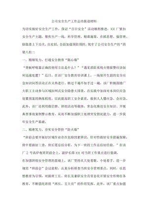 公司安全生产工作总结报道材料.docx