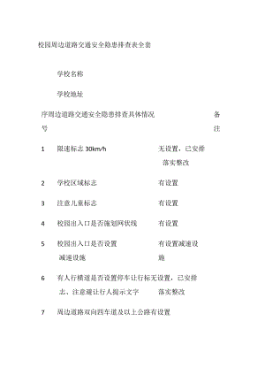 校园周边道路交通安全隐患排查表全套.docx