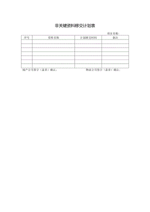 非关键资料移交计划表.docx