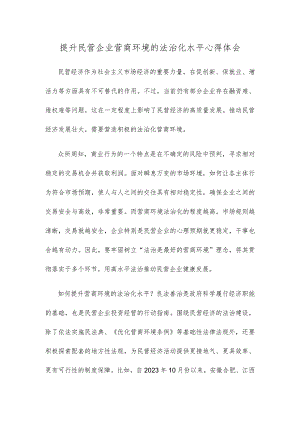 提升民营企业营商环境的法治化水平心得体会.docx