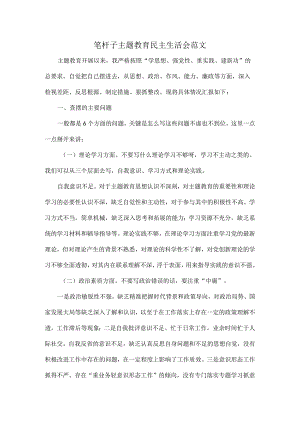 笔杆子主题教育民主生活会范文.docx
