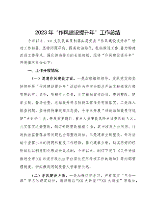 执法队伍2023年“作风建设提升年”工作总结.docx