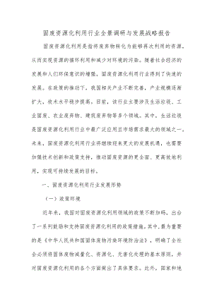 固废资源化利用行业全景调研与发展战略报告.docx